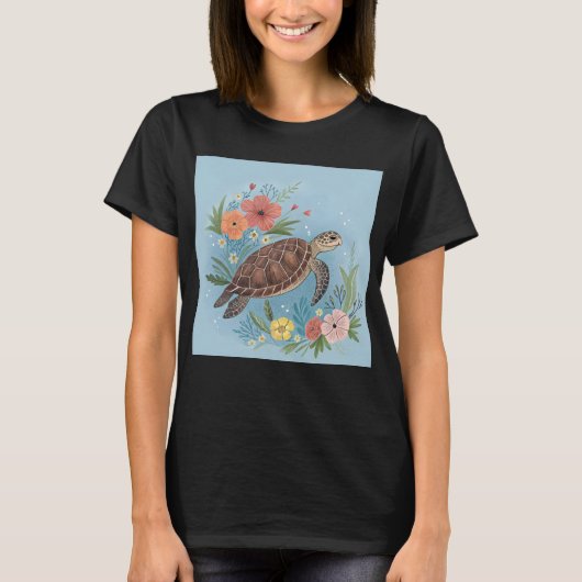 The illustration of a sea turtle t-shirt (Voorkant)