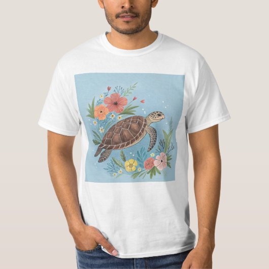 The illustration of a sea turtle t-shirt (Voorkant)