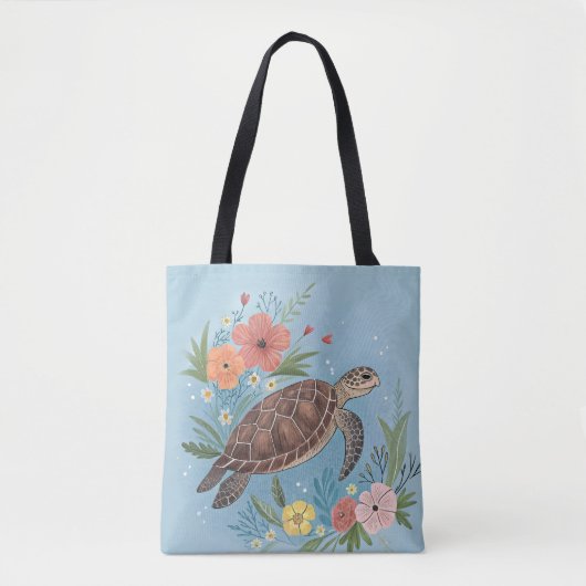 The illustration of a sea turtle tote bag (Voorkant)