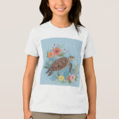 The illustration of a sea turtle Tri-Blend shirt (Voorkant)