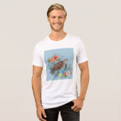 The illustration of a sea turtle Tri-Blend shirt (Voorkant volledig)