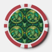 The image shows a poker chip with a vibrant design (Voorkant)