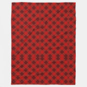 The image shows a reversible blanket with a red fleece deken (Voorkant)