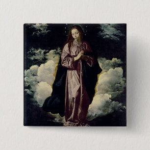The Immaculate Conception, c.1618 Vierkante Button 5,1 Cm