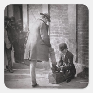 The Independent Shoe Black, van 'Street Life in L' Vierkante Sticker