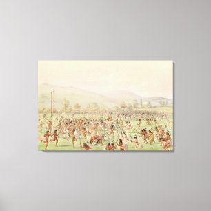 The Indian Ball Game, c.1832 Canvas Afdruk