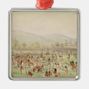 The Indian Ball Game, c.1832 Metalen Ornament