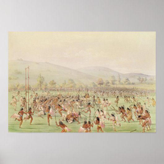 The Indian Ball Game, c.1832 Poster (Voorkant)