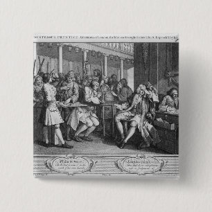 The Industrious Prentice Alderman of London Vierkante Button 5,1 Cm