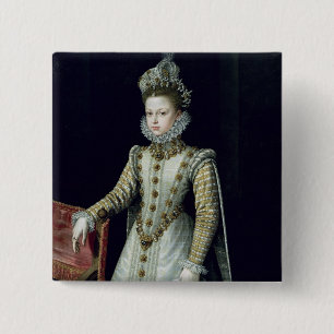 The Infanta Isabel Clara Eugenie 1579 Vierkante Button 5,1 Cm