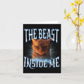 The Inside Me Funny Cat Joke Meme Graphic Kaart (Gele Bloem)