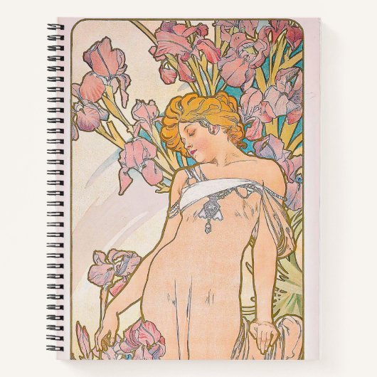 The Iris (1897) by Alphonse Mucha Notitieboek (Voorkant)