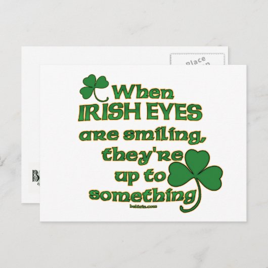 The Irish Eyes Joke op leuke Irish Post Kaarten (Voorkant / Achterkant)