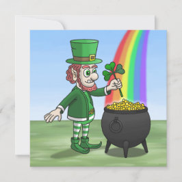 The Irish leprechaun and the pot of gold Feestdagenkaart