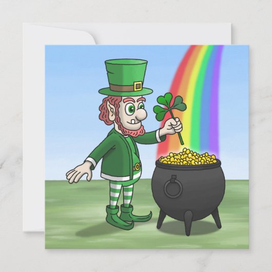 The Irish leprechaun and the pot of gold Feestdagenkaart (Voorkant)