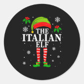 The Italian Elf Family Matching Christmas Pajama L Ronde Sticker (Voorkant)