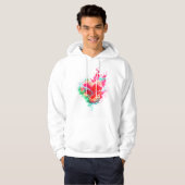 The Jaded Heart on a Cozy Long Sleeve White Hoodie (Voorkant volledig)