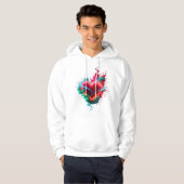 The Jaded Heart on a Long Sleeve White Hoodie (Voorkant volledig)