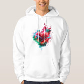 The Jaded Heart on a Long Sleeve White Hoodie (Voorkant)