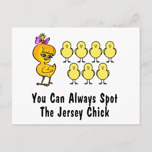The Jersey Chick Briefkaart (Voorkant)