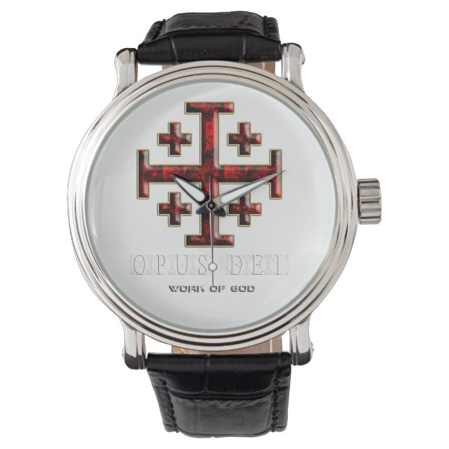 The Jerusalem Cross - ver 1 - Opus Dei - Black Horloge (Voorkant)