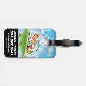 The Jetsons | Familie vliegende auto Bagagelabel (Achterkant horizontaal)