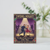 The Jive Cats Swing Night Vintage  Briefkaart (Staand voorkant)