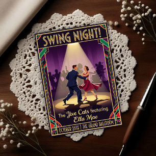 The Jive Cats Swing Night Vintage Briefkaart