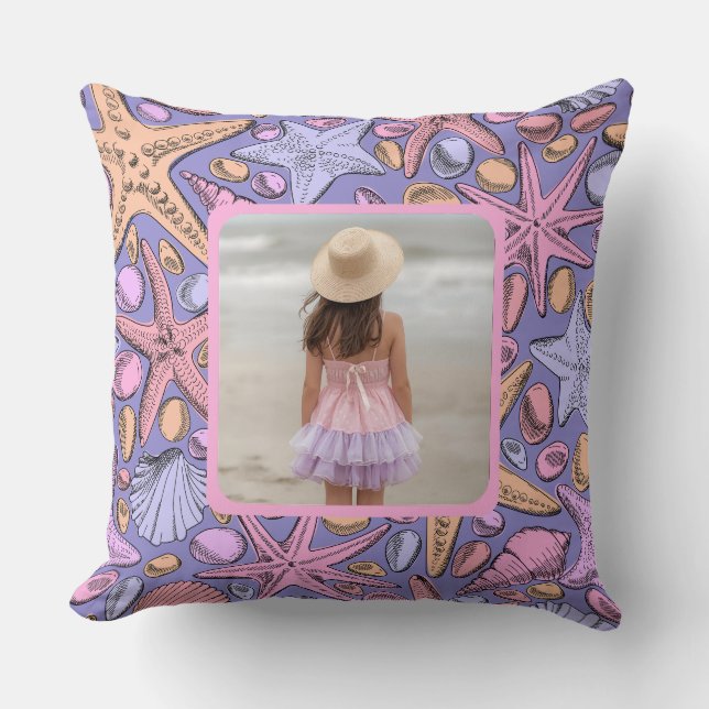The Johnson Beach House Pillow, Fantasy Sea Patter Kussen (Voorkant)