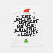 The Jolliest On The Naughty List Funny Christmas Fleece Deken (Voorkant)