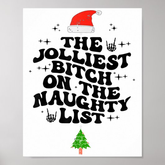 The Jolliest On The Naughty List Funny Christmas  Poster (Voorkant)