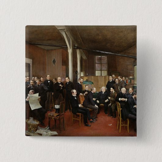 The Journal des Debats, 1889 Vierkante Button 5,1 Cm (Voorkant)