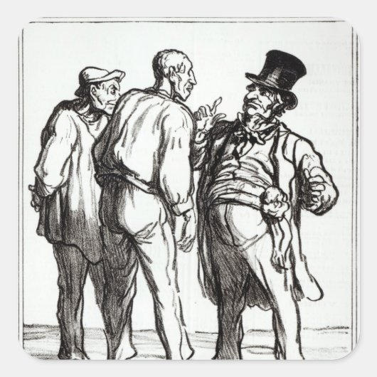 The Journal "Le Charivari" Vierkante Sticker (Voorkant)