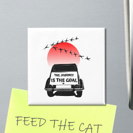 The journey is the goal Sunset - oldtimer 2CV Magneet