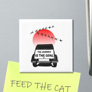 The journey is the goal Sunset - oldtimer 2CV Magneet