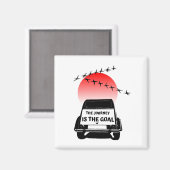 The journey is the goal Sunset - oldtimer 2CV Magneet (Voorkant / Achterkant)