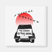 The journey is the goal Sunset - oldtimer 2CV Magneet (Voorkant)