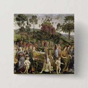 The Journey of Moses, c.1481-83 Vierkante Button 5,1 Cm