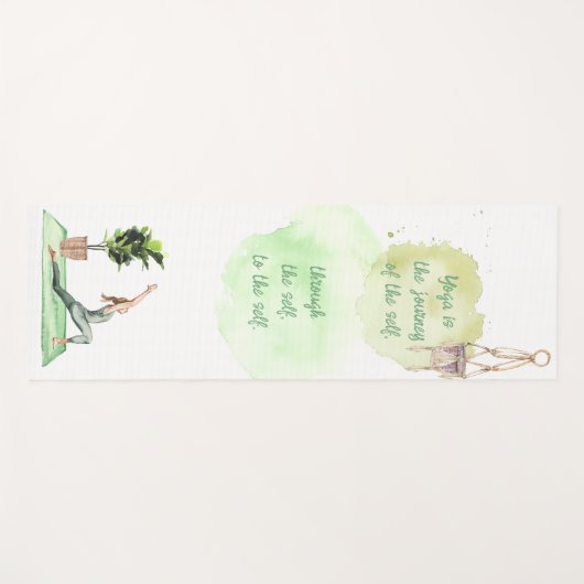 The Journey of Self Waterverf Yoga Mat (Voorkant (horizontaal))