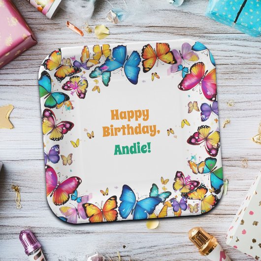 The Joy of Butterflies Birthday Party Papieren Bordje