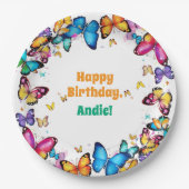 The Joy of Butterflies Birthday Party Papieren Bordje (Voorkant)