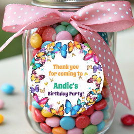 The Joy of Butterflies Birthday Party Ronde Sticker