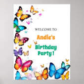 The Joy of Butterflies Birthday Party Welcome Poster (Voorkant)