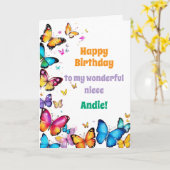 The Joy of Butterflies Happy Birthday   Kaart (Gele Bloem)