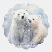 The Joy of Christmas Is Family Polar Bear and Cub Ornament Kaart (Voorkant)