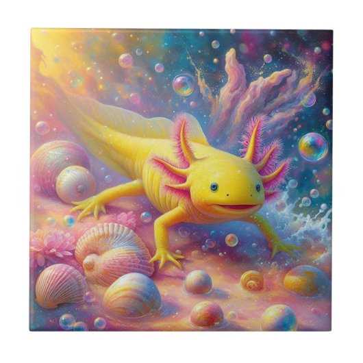 The Joyful Axolotl Tegeltje (Voorkant)