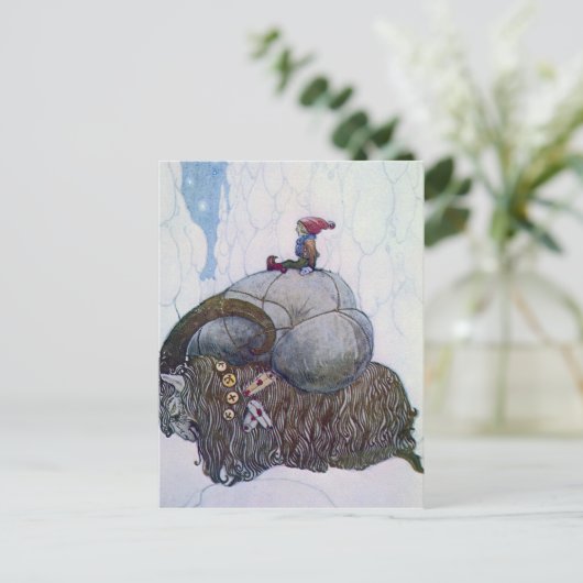 "The Julbock" kerstgeit van John Bauer Briefkaart (Staand voorkant)