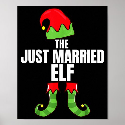 The Just Married Elf Matching Family Christmas Gro Poster (Voorkant)