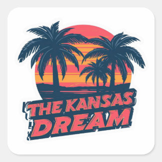 The Kansas Dream American Retro Summer Vierkante Sticker