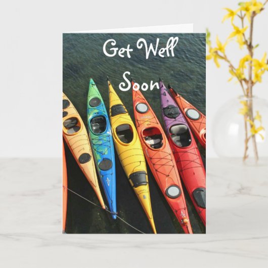 The Kayaks Are Waiting! Get Well Card Kaart (Gele Bloem)